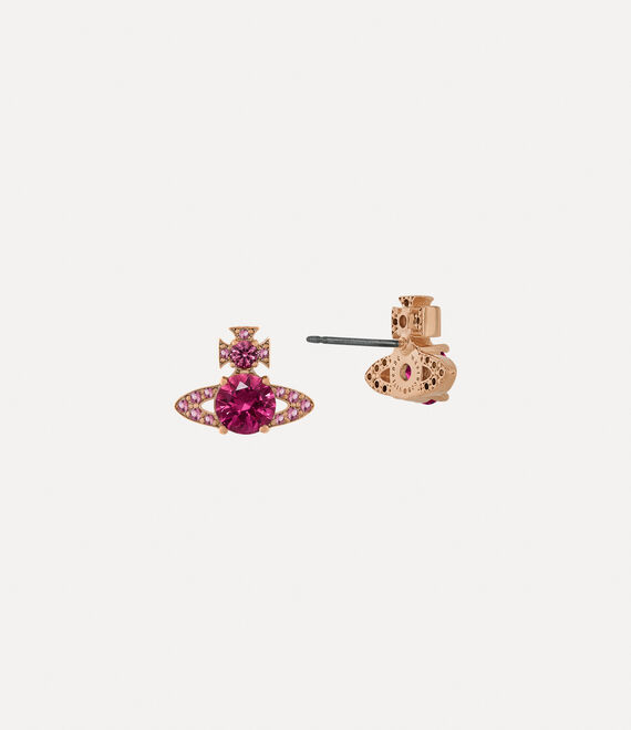 Vivienne Westwood Ismene Earrings in PINK GOLD/RED CZ